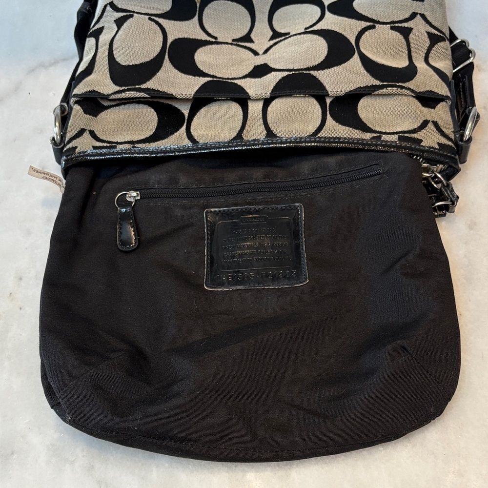 Coach Crossbody Bag Purse Handbag Signature Stripe Swing Pack Messenger Bag - Picture 12 of 16